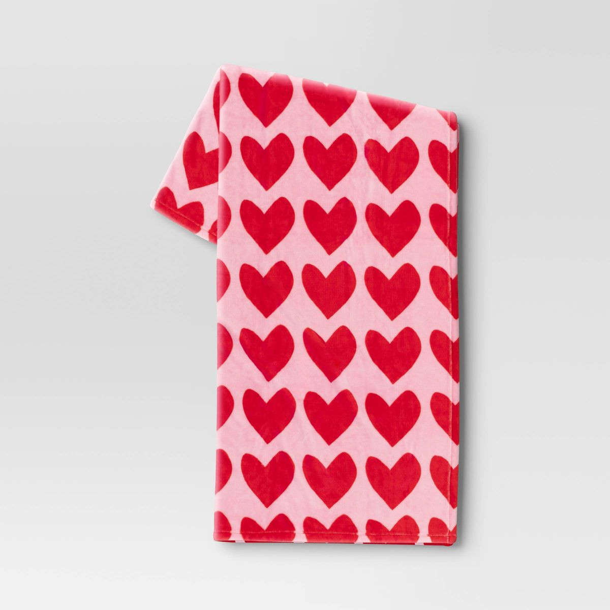 Heart Printed Plush Valentine's Day Throw Blanket Pink/Red - Room Essentials™ | Target