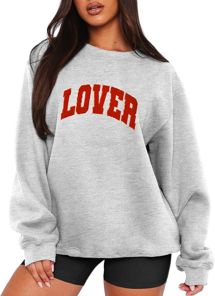 MAPICK Valentine Sweatshirts for Women Lover Glitter Patch Pullover Sweaters Long Sleeve Oversize... | Amazon (US)