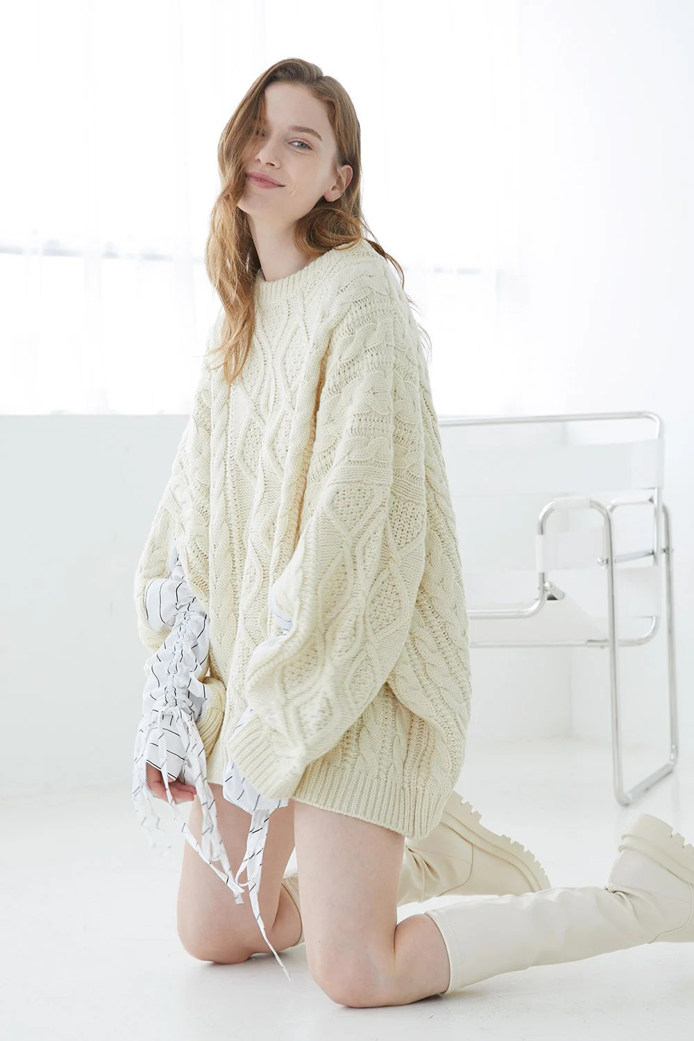 Sadie Shirt Combo Knit Pullover | Storets (Global)