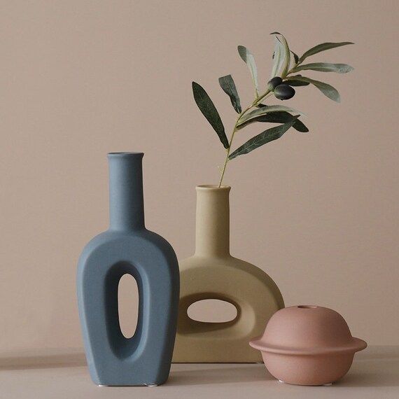 Matte Ceramic Vase (For Dried Florals) | Decorative Vase | Ceramic Pottery | Minimal Vase | Table... | Etsy (US)