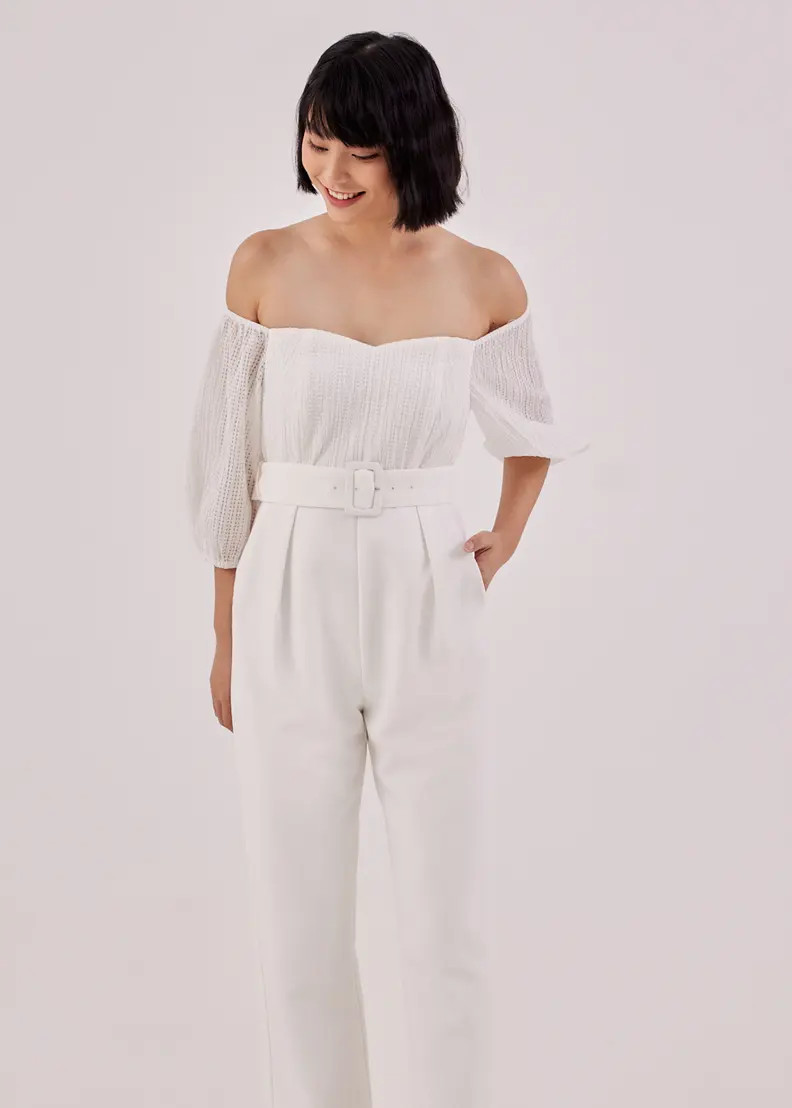 Valena Off Shoulder Contrast Jumpsuit | Love, Bonito USA