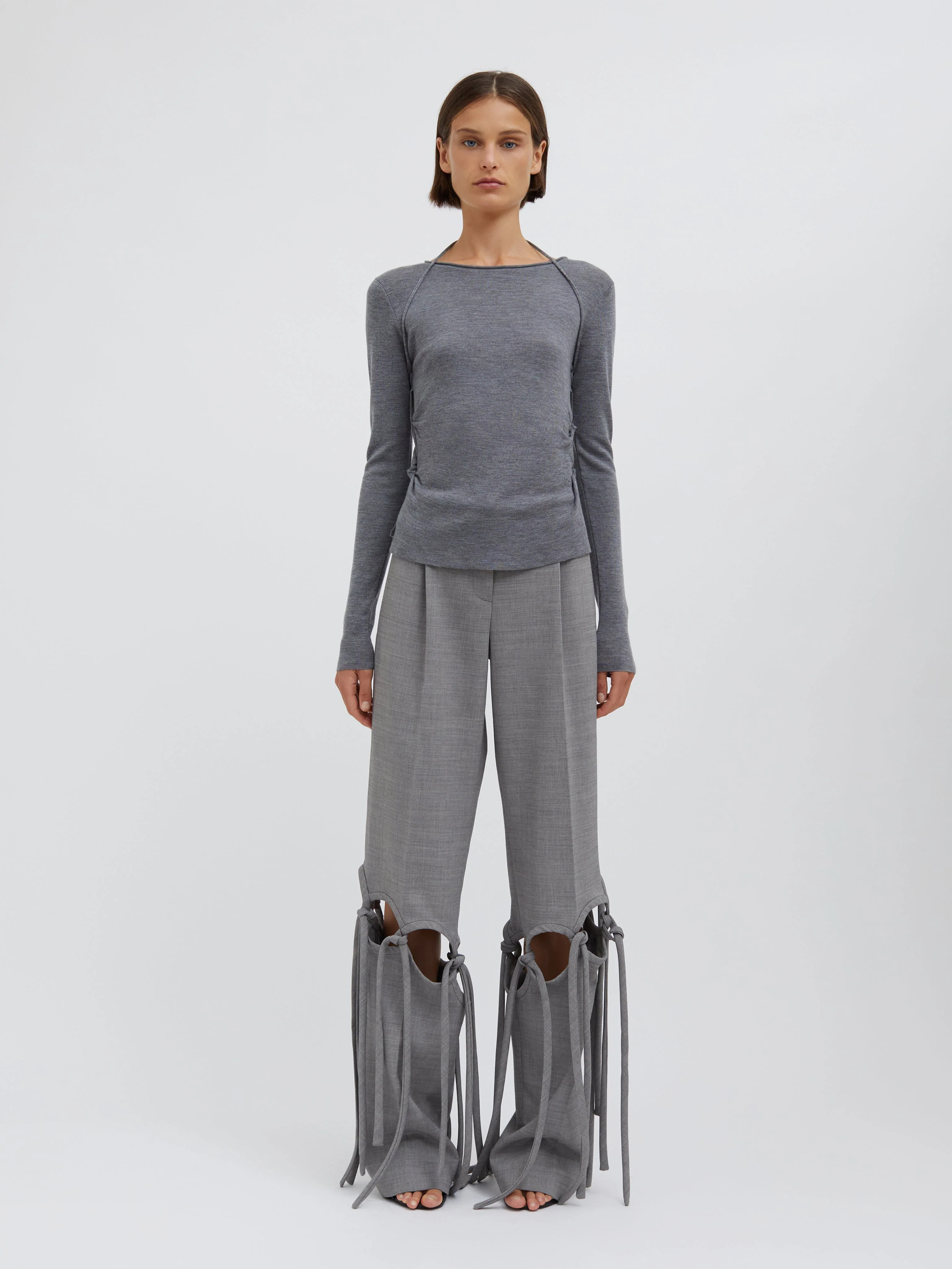 Christopher Esber | Loophole Tie Trouser Grey Marle | Christopher Esber (Global)