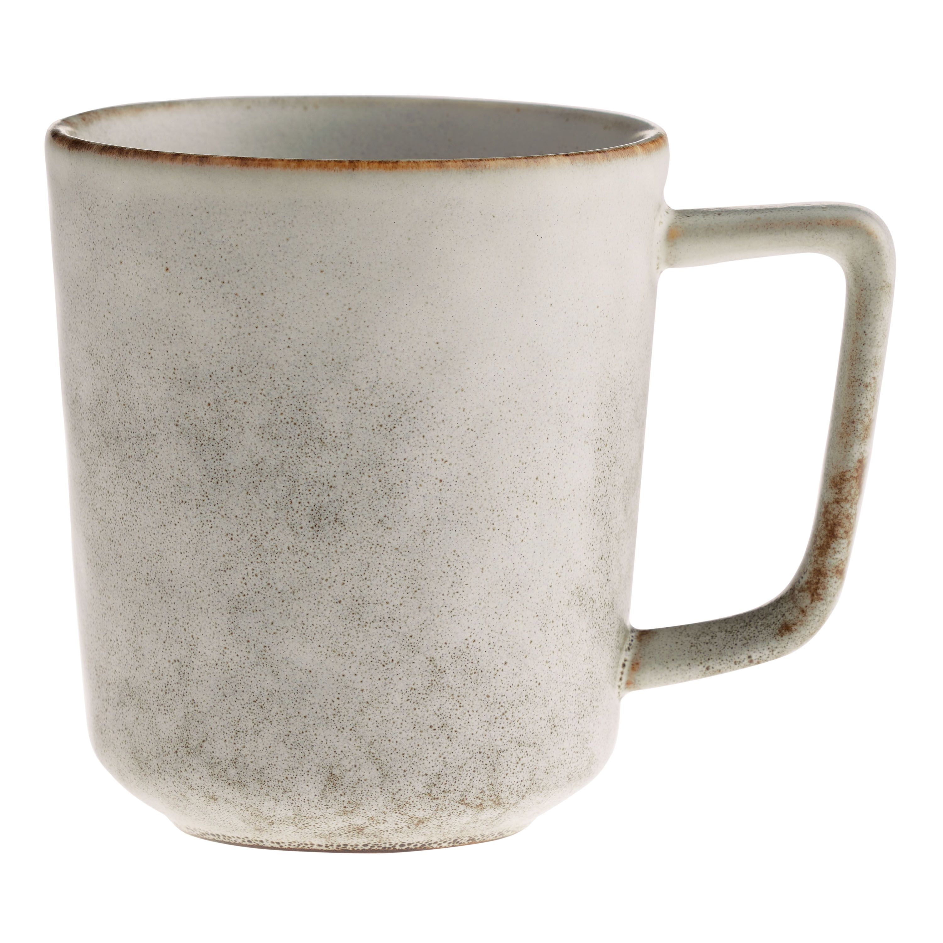 Vita Ivory And Brown Reactive Glaze Ceramic Mug | World Market