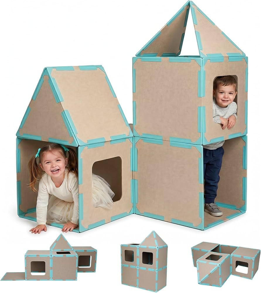 Magnetic Fort Building Kit, 20-Piece Giant Magnetic Tiles Fort for Kids STEM Creativity, Strong M... | Amazon (US)