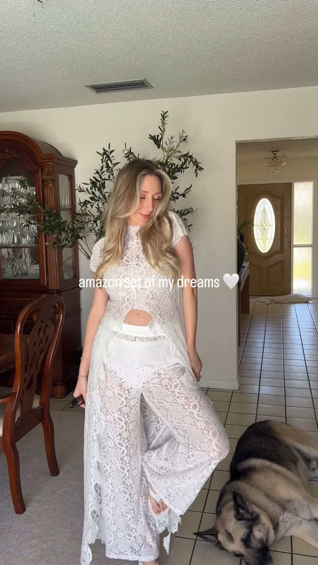 Two piece lace set from Amazon inspired by designer 