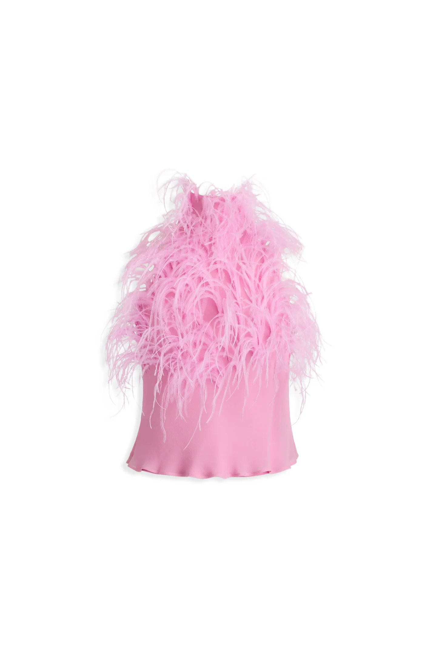 FEATHER FUNNEL NECK TOP - PINK - Scanlan Theodore | Scanlan Theodore AU