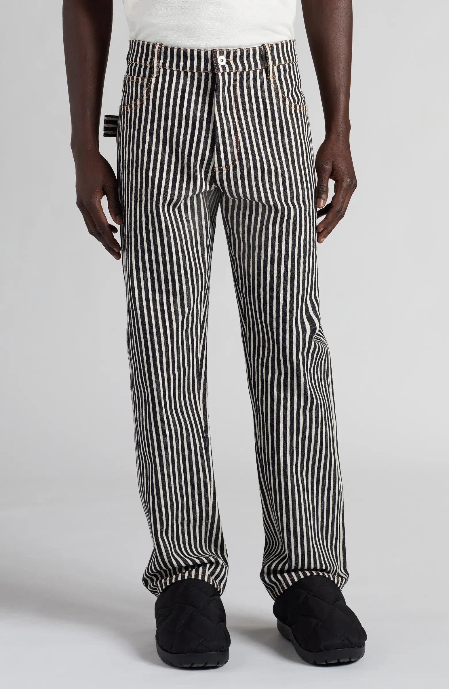 Engineer Stripe Straight Leg Cotton Drill Pants | Nordstrom