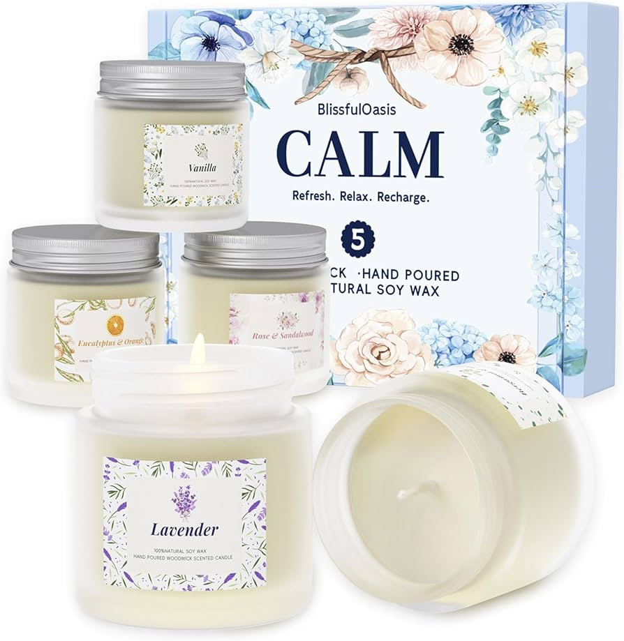 Scented Candles, Long-Lasting Candles for Home Scented, 5 Pack Scented Candles, Candles for Women... | Amazon (US)