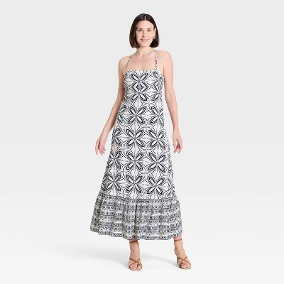 Women's Open-Back Maxi Dress - A New Day™ Cream XL | Target