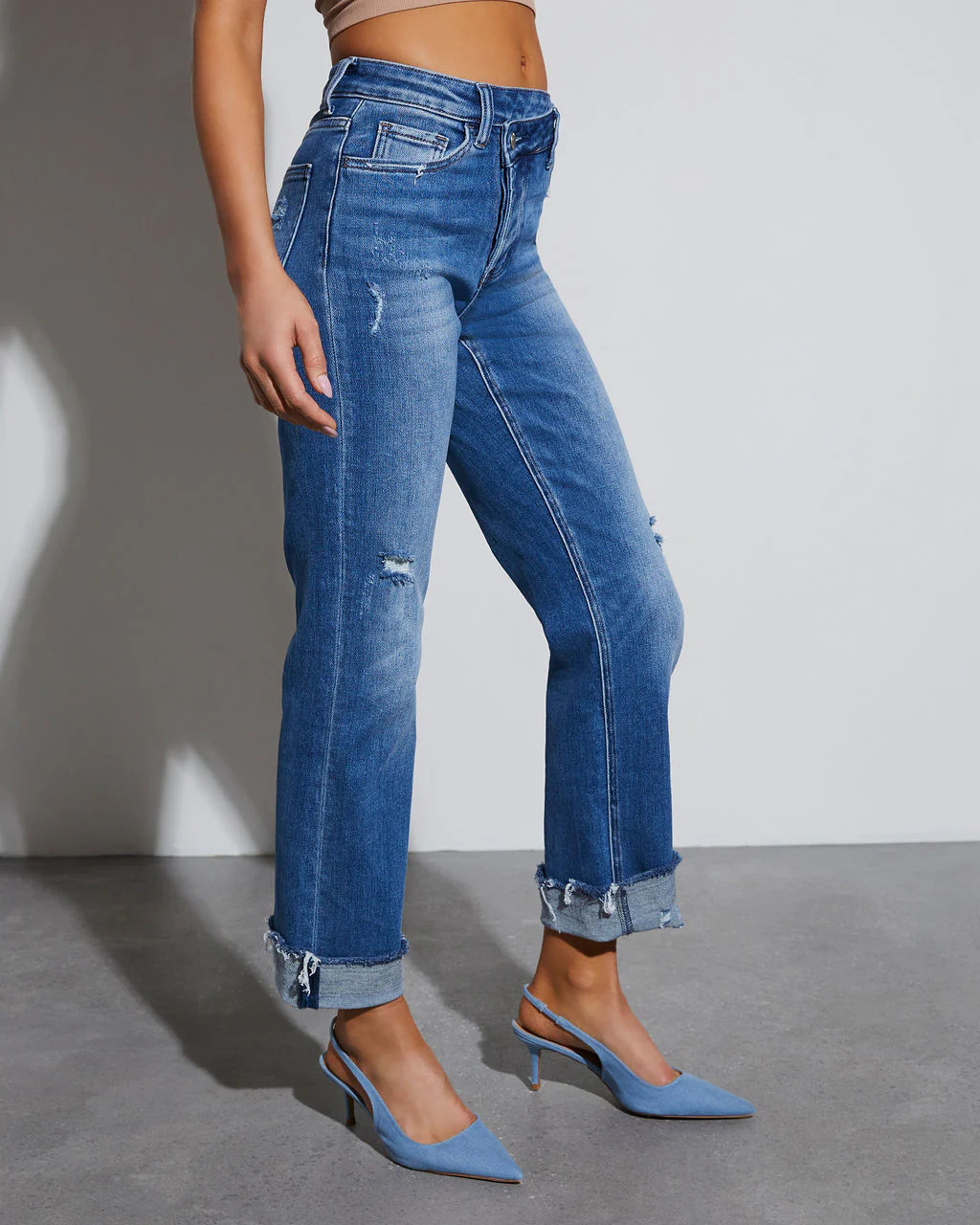 Lucy High Rise Cross Over Relaxed Jeans | VICI
