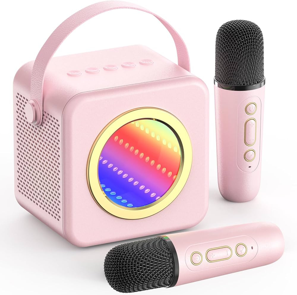 Karaoke Machine Gifts for Kids Adults: Mini Karaoke Speaker Machine with Wireless Microphones Col... | Amazon (US)