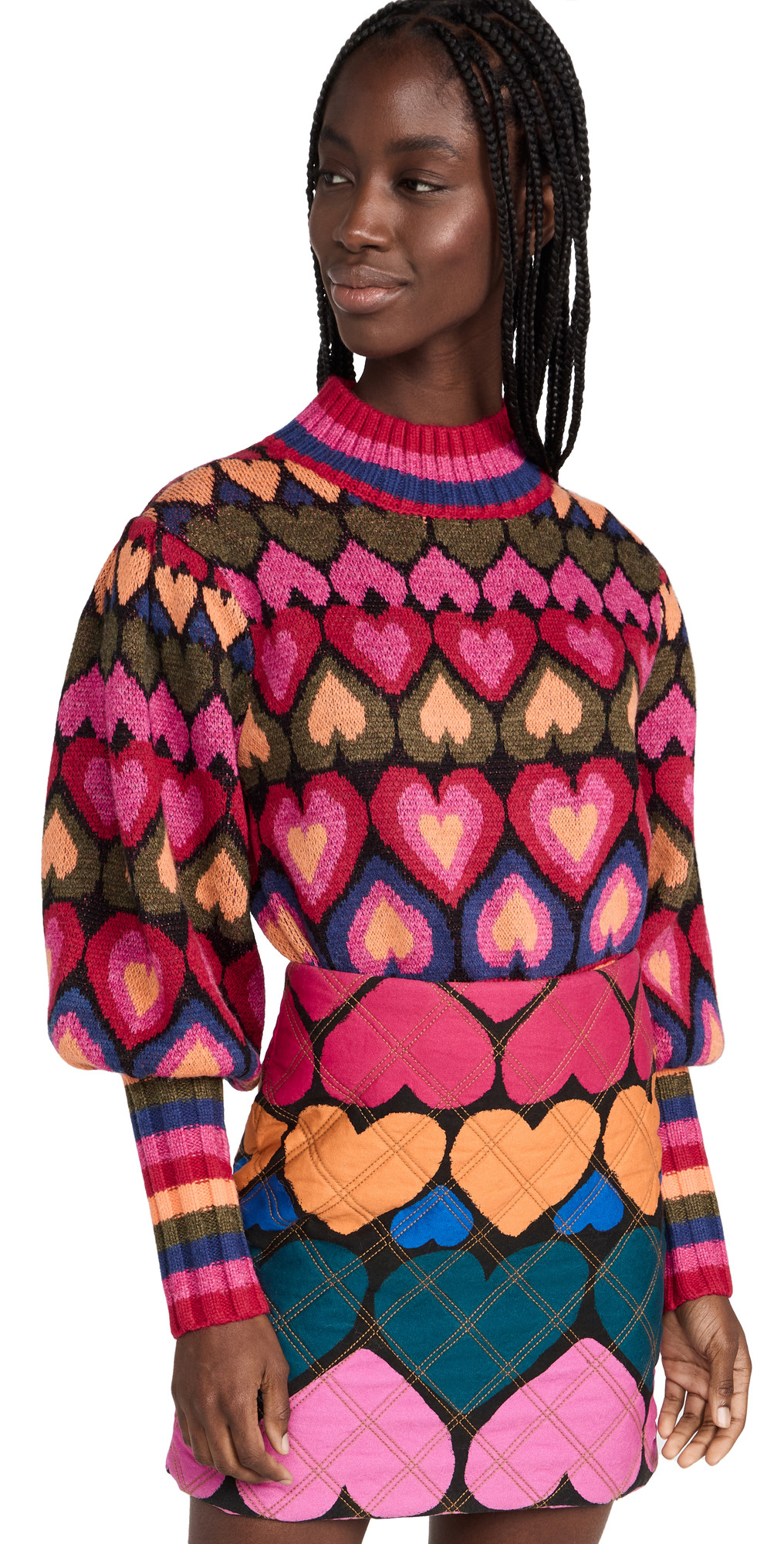 FARM Rio Full of Hearts Jacquard Sweater | Shopbop