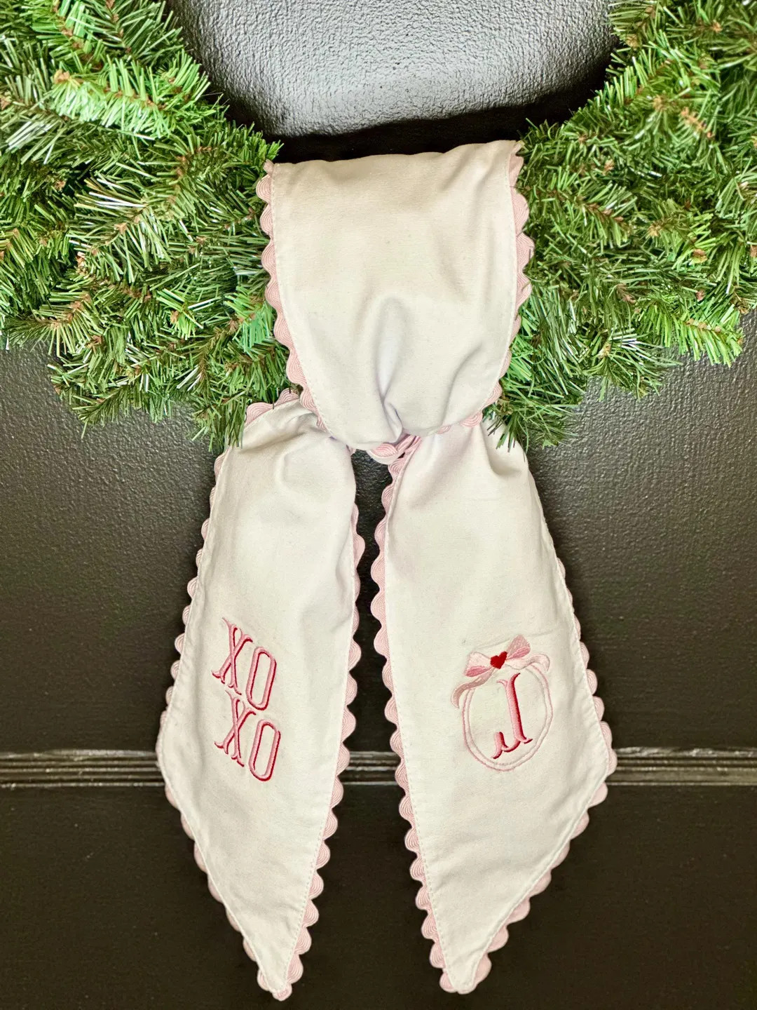 Embroidered Valentines Day Wreath Sash | Etsy (US)