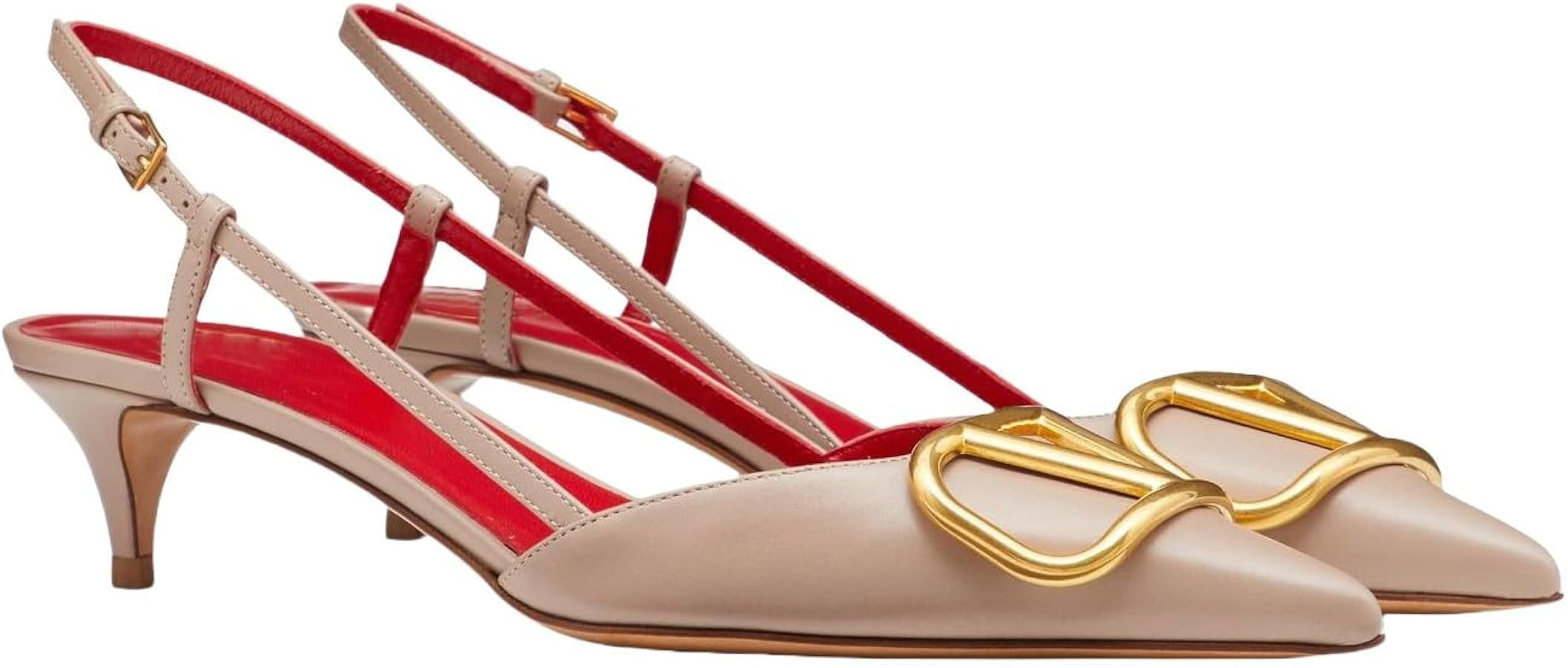 Slingback Kitten Heels for Women Patent Leather Pumps Pointed Toe Low Heeled Sandals Slip on Heel... | Amazon (US)