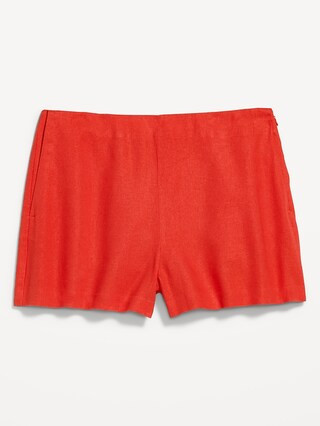 High-Waisted Linen-Blend Micro Shorts | Old Navy (US)