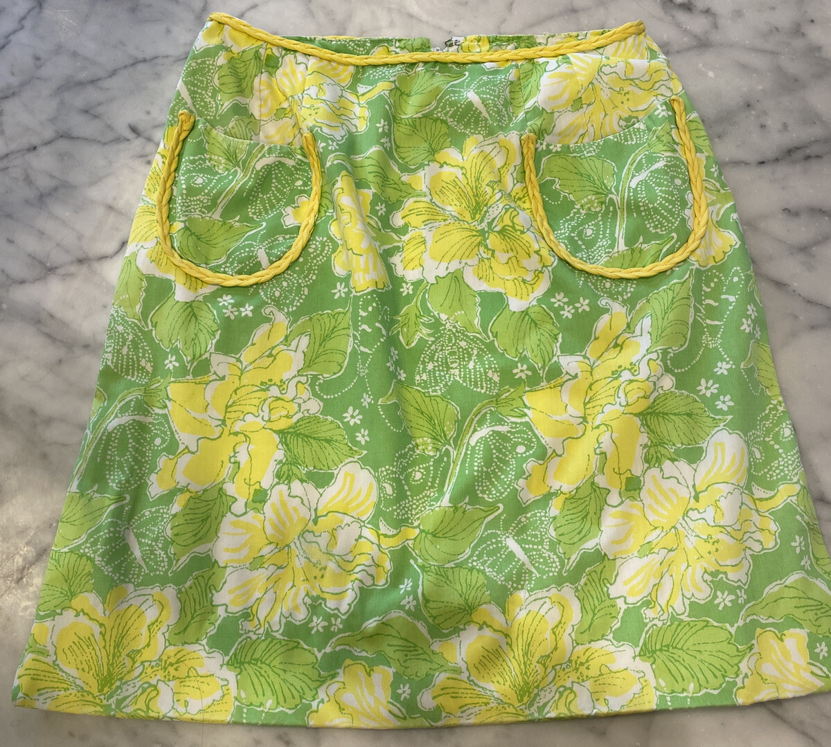 1970s Vintage “The Lilly” Lilly Pulitzer Green Yellow Floral Skirt Size 12  | eBay | eBay US