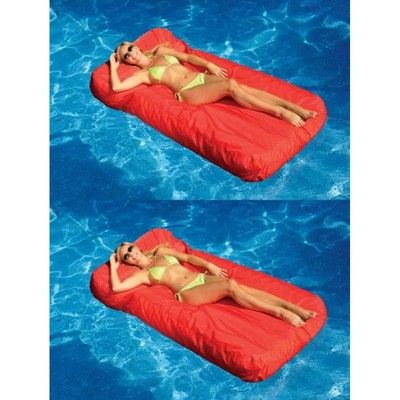 Swimline Solstice 15030R SunSoft Swimming Pool Inflatable Fabric Loungers Red, 2 | Target