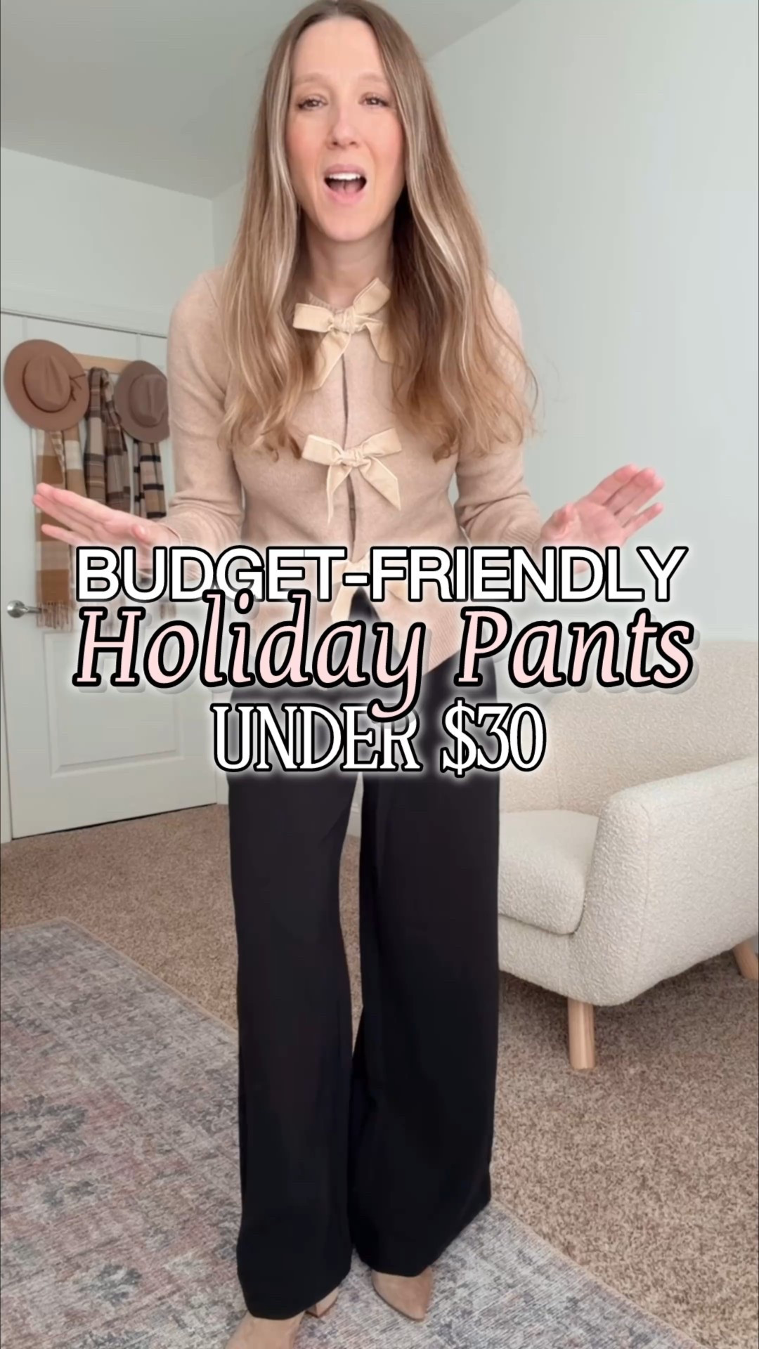 Try these holiday pants if you want something comfy that still looks dressed up. They’re lightweight, drapey, and under $30, so they’re perfect for last minute outfits.

holiday pants women, Target holiday outfit, wide leg dress pants women, affordable holiday outfit, holiday outfit ideas women, black dress pants outfit women, neutral holiday style, budget friendly holiday look, winter party outfit women

#LTKdayinmylife #LTKHoliday #LTKootd