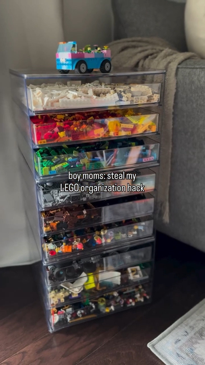 Organizing the Legos has done nothing but spark creativity in my five year old. It’s easier to find pieces AND it’s easier to dig through smaller bins rather than one massive disorganized bin. Organize your Legos, boy mamas. 💙✨

#aclassyfashionista #legoorganization #lego #legoinstagram 

Comment SHOP below to receive a DM with the link to this post on my LTK ⬇ https://liketk.it/51oeF #ltkkids