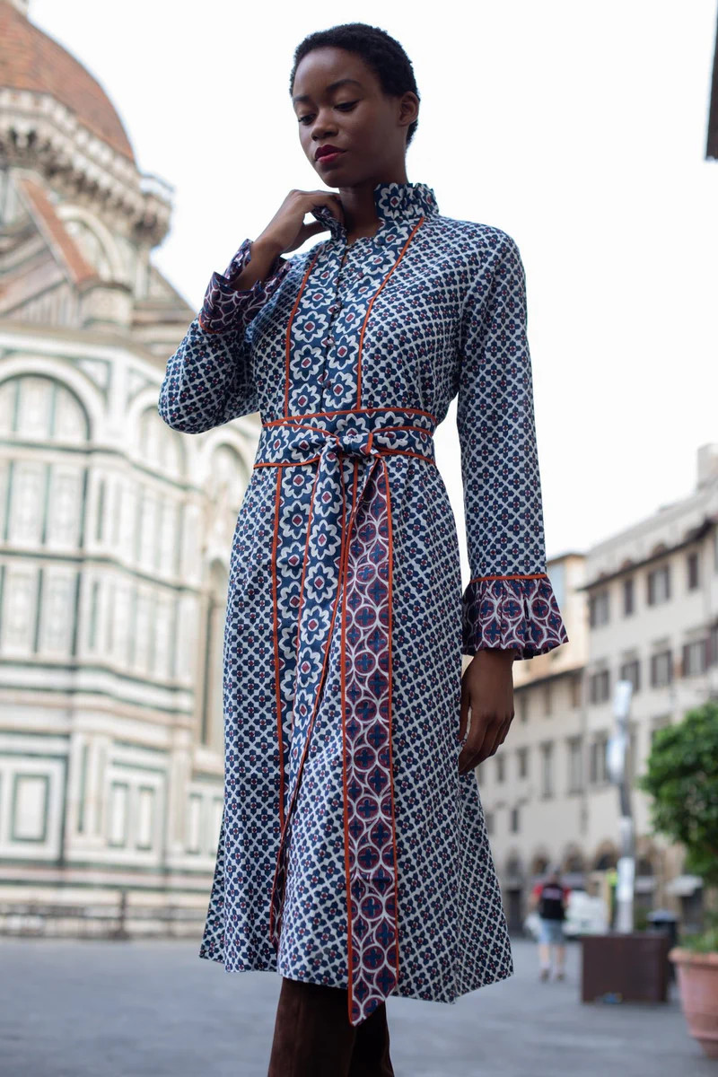 Montalcino Midi | Burgundy/Navy Piazza | SUE SARTOR