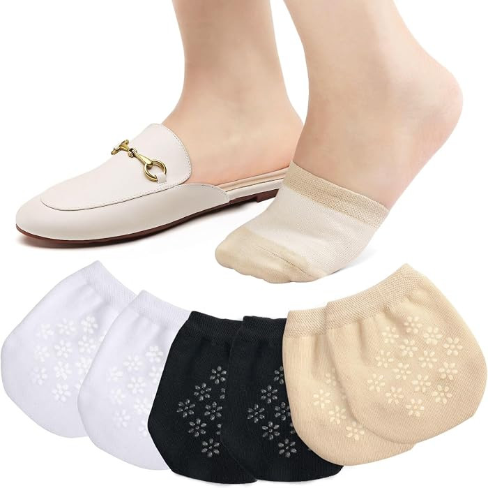 Womens Toe Socks for Mules, Half Sock Toe Topper Covers for Clogs | Amazon (US)
