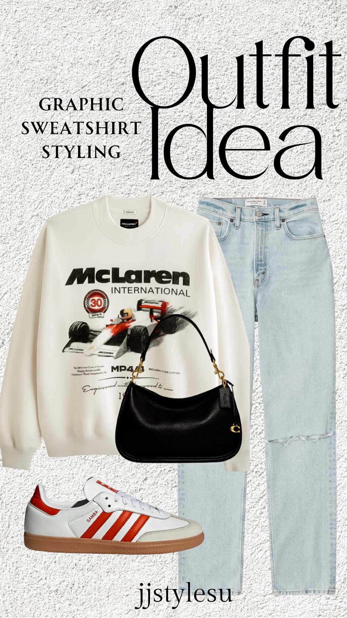 Outfit Idea 

𝐹𝑜𝑙𝑙𝑜𝑤 𝑚𝑦 𝑠𝘩𝑜𝑝 @𝑗𝑗𝑠𝑡𝑦𝑙𝑒𝑠𝑢 𝑡𝑜 𝑠𝘩𝑜𝑝 𝑡𝘩𝑖𝑠 𝑝𝑜𝑠𝑡 𝑎𝑛𝑑 𝑔𝑒𝑡 𝑚𝑦 𝑒𝑥𝑐𝑙𝑢𝑠𝑖𝑣𝑒 𝑎𝑝𝑝 𝑜𝑛𝑙𝑦 𝑐𝑜𝑛𝑡𝑒𝑛𝑡! 

Graphic sweatshirt | coachbag | Abercrombie jeans| adidas| sambas 



#LTKfindsunder100 #LTKshoecrush #LTKSeasonal