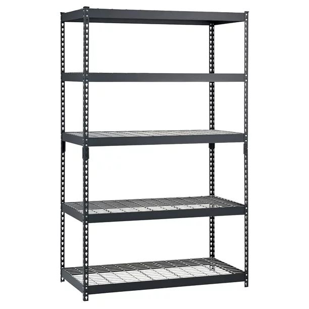 HART Heavy Duty 48"W x 2 4"D x 72"H 5-Shelf Freestanding Shelves, Black - Walmart.com | Walmart (US)