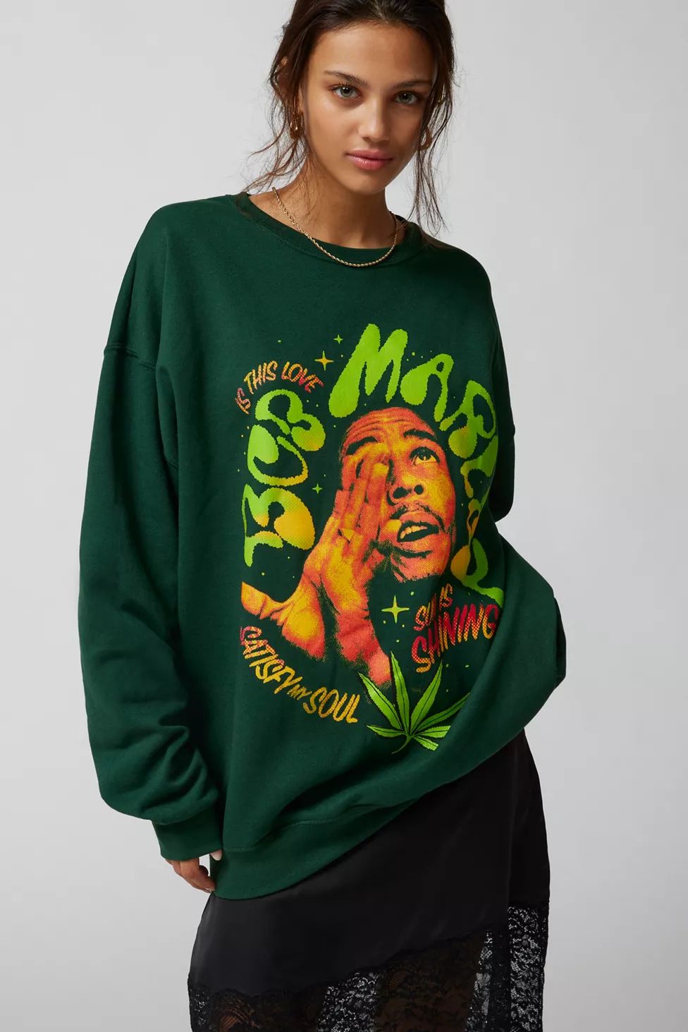 Bob Marley Oversized Crew Neck Sweatshirt | Urban Outfitters (US and RoW)