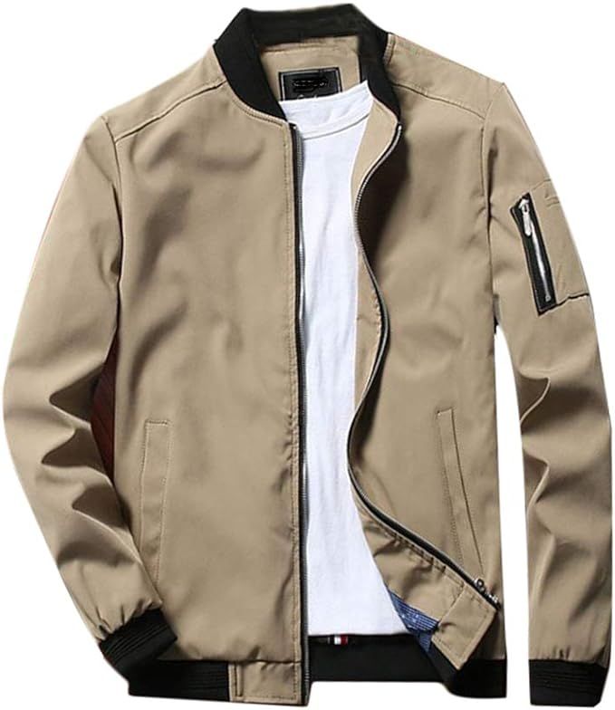 Lavnis Men's Flight Bomber Jacket Lightweight Softshell Coat Sportwear Zipper Windbreaker | Amazon (US)