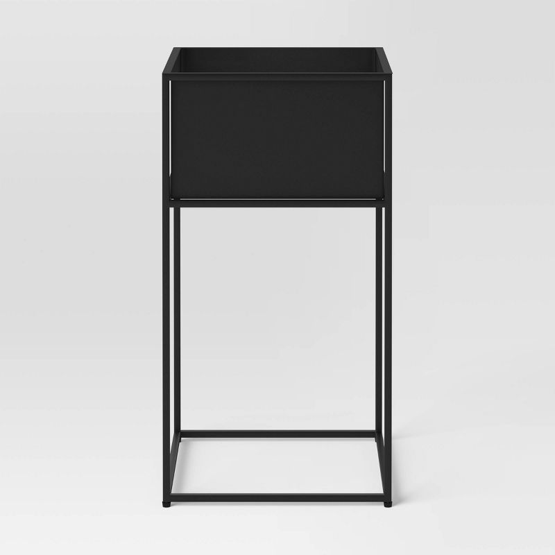 Indoor/Outdoor Square Iron Planter with Stand Black - Project 62™ | Target