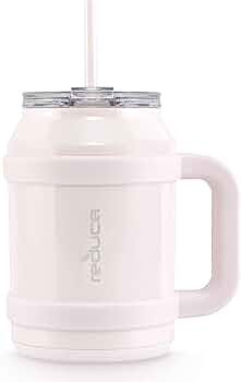 REDUCE 50 oz Mug Tumbler with Handle and Straw - Stainless Steel with Sip-It-Your-Way Lid - Keeps... | Amazon (US)
