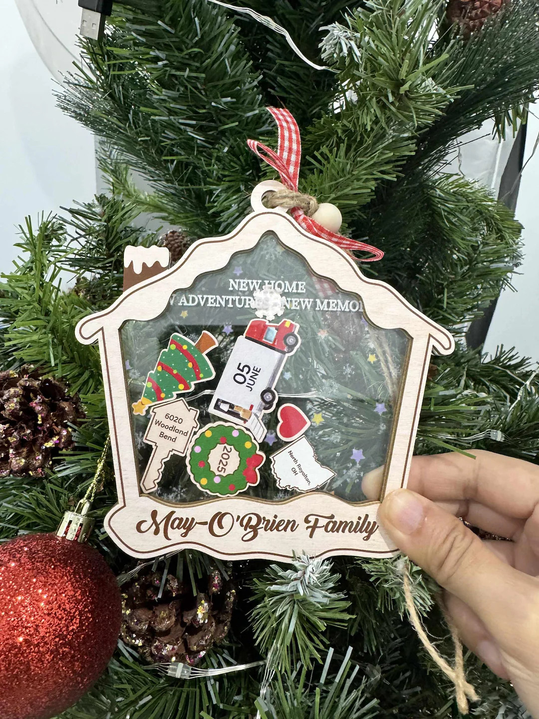 Personalized New Home Christmas Ornament 2025, House Shaker With State, Family House Ornament, Cu... | Etsy (US)