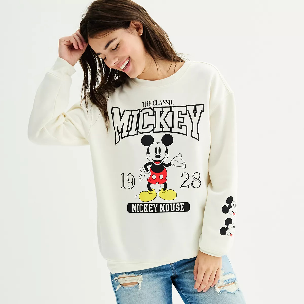 Juniors' Disney Mickey Mouse Graphic Fleece Sweatshirt | Kohl's