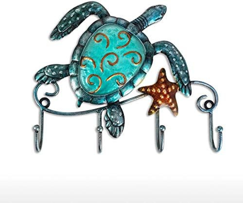 Tooarts Wall Mounted Key Holder Turtle Wall Hooks Iron Key Hook Rustic Wall Decorative Hook Livin... | Amazon (US)