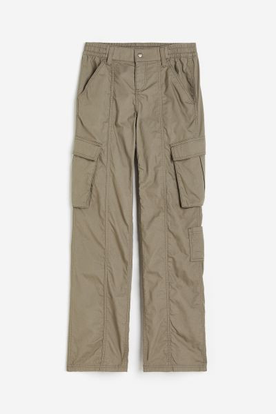 Canvas Cargo Pants - Khaki green - Ladies | H&M US | H&M (US + CA)