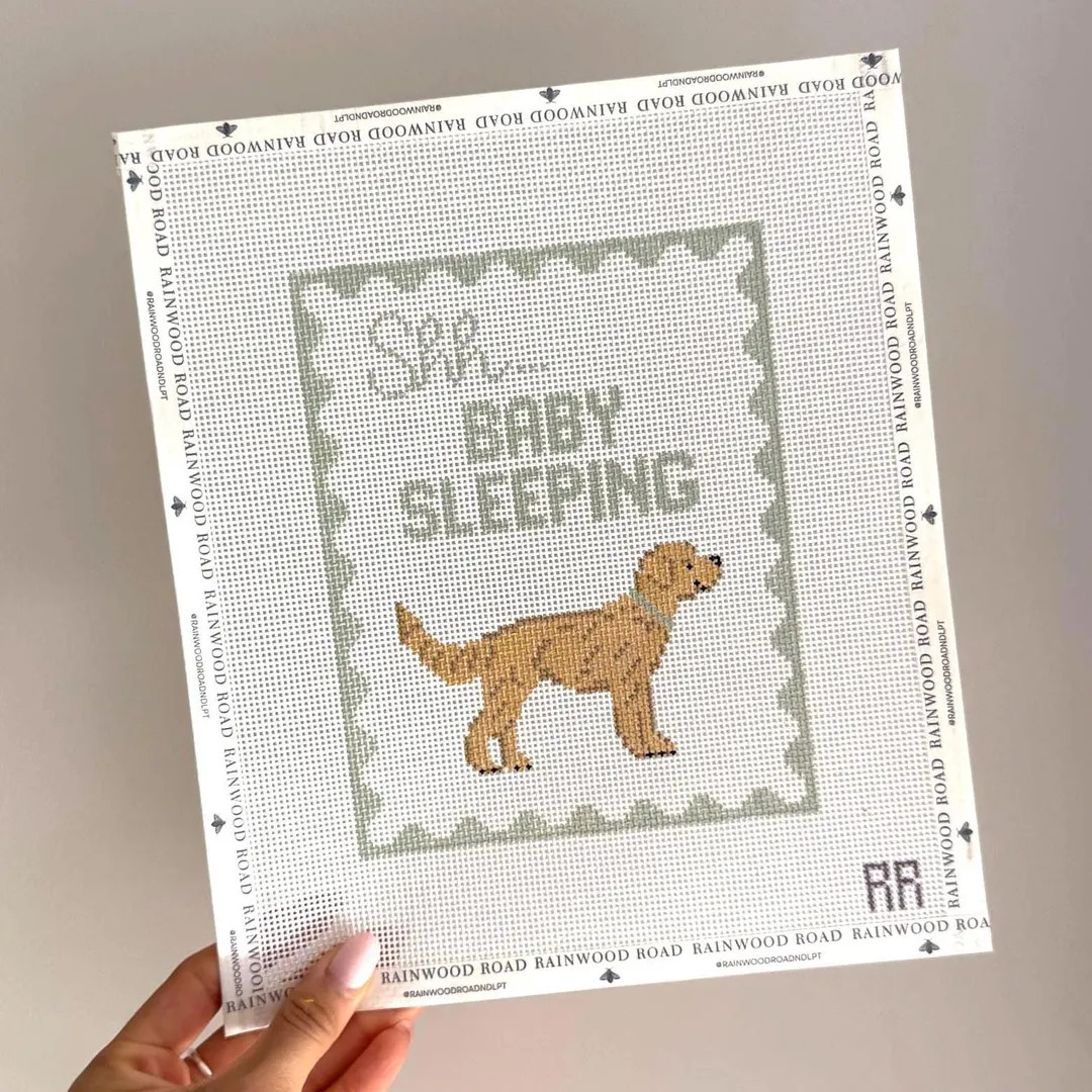 Light Green Baby Sleeping Retriever Needlepoint Canvas 13 Mesh | Etsy (US)