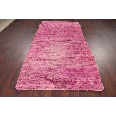 One-of-a-Kind Hand-Knotted 1950s 4'2" x 8' Wool Area Rug in Pink Rugsource | Wayfair North America