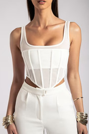 Delaney Corset Bustier - White | Meshki (APAC)