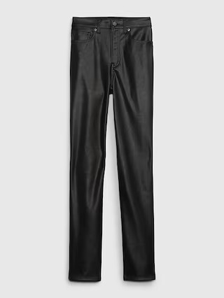 High Rise Vegan Leather Vintage Slim Pants | Gap (CA)