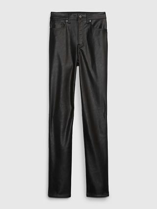 High Rise Faux-Leather Vintage Slim Jeans | Gap (CA)