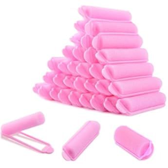 Set of 24 Small Size Pink Foam Sponge Hair Rollers | Amazon (US)
