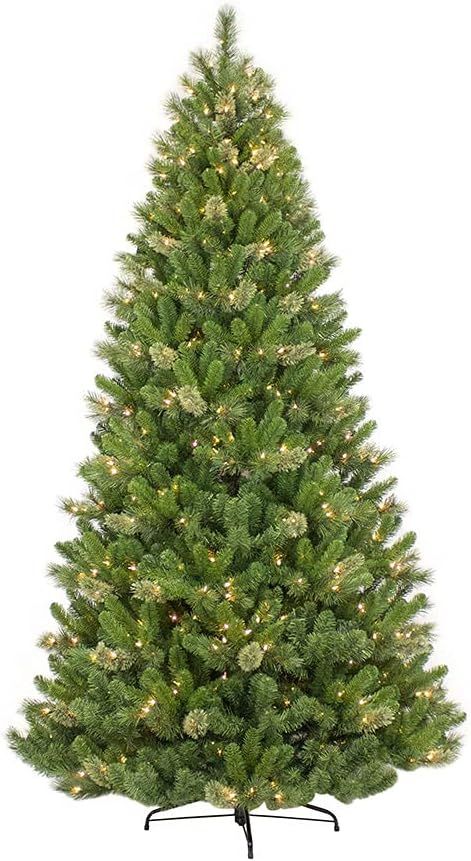 Puleo International 7.5 Foot Pre-Lit Teton Pine Artificial Christmas Tree with 600 Clear Lights, ... | Amazon (US)