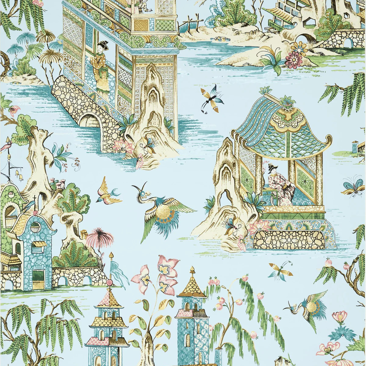 Thibaut Grand Palace Spa Blue Wallpaper | DecoratorsBest