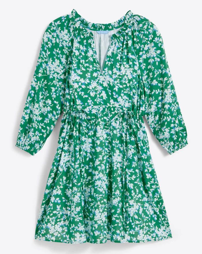 Kellie Babydoll Dress in Green Shadow Floral | Draper James (US)