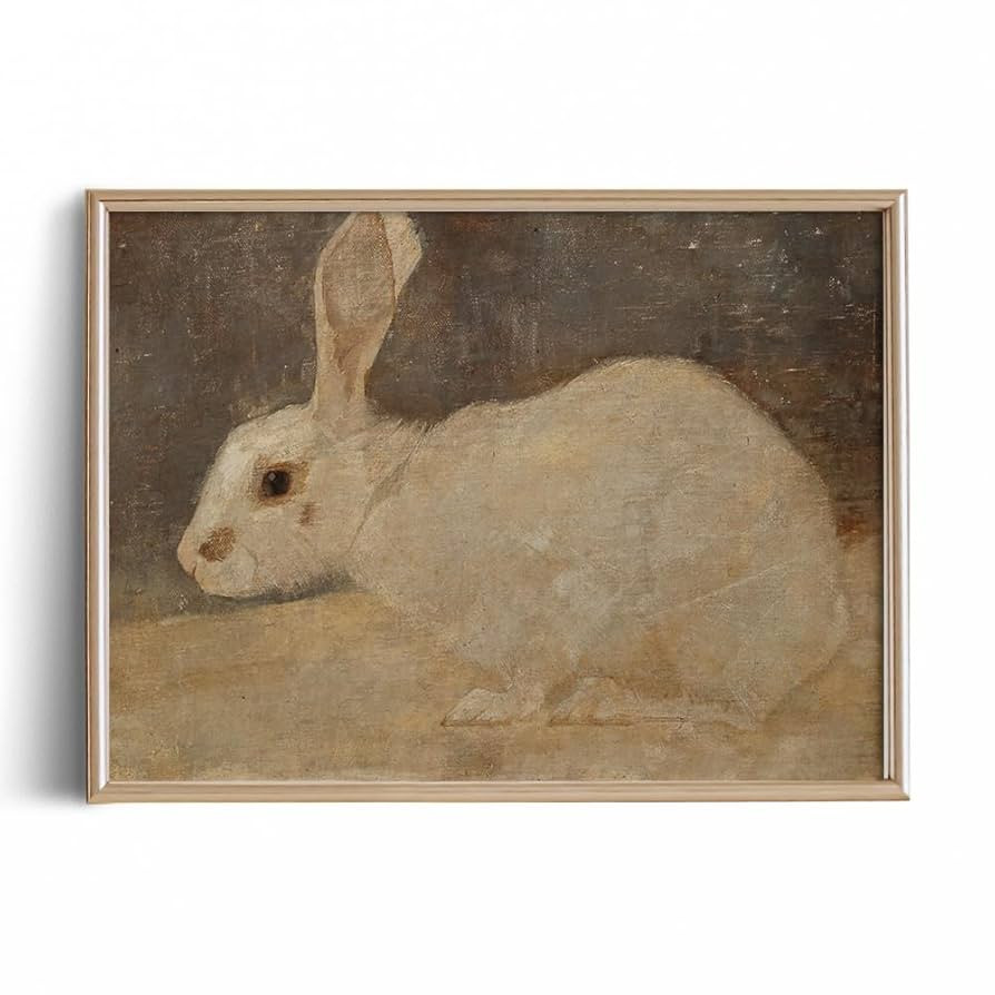 Vintage Rabbit Wall Art - Spring Easter Bunny Poster Prints - Modern Farmhouse Easter Egg Decorat... | Amazon (US)