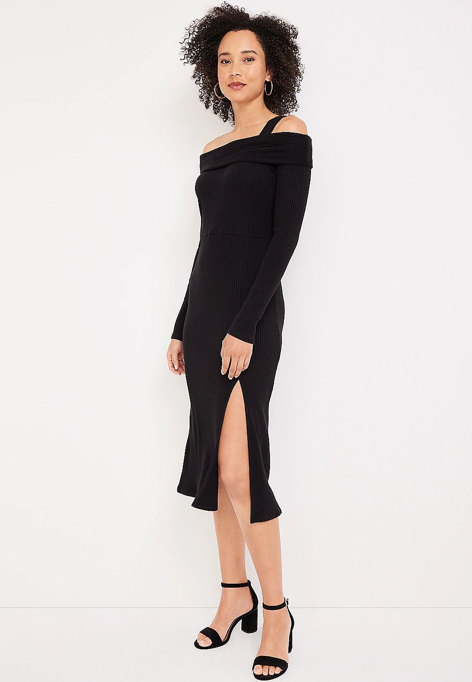 Off The Shoulder Sweater Midi Dress | Maurices