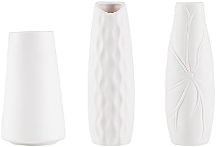 XIGUZHAN White Ceramic vase Set,Rustic Home Decor , Suitable for Living Room, Kitchen, Office, We... | Amazon (US)