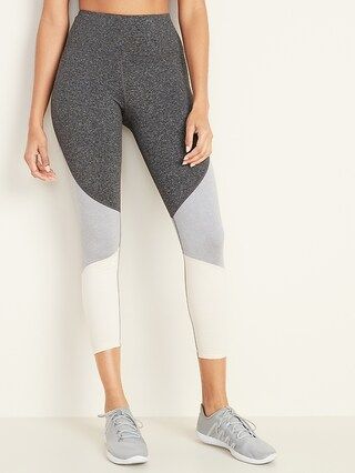 High-Waisted Elevate 7/8-Length Color-Block Leggings for Women | Old Navy (US)