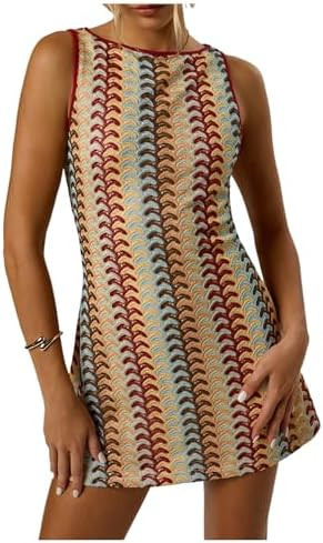 GORGLITTER Women's Crochet Vacation Summer Mini Dress Sundresses Boho Beach Hawaiian Party Club G... | Amazon (US)