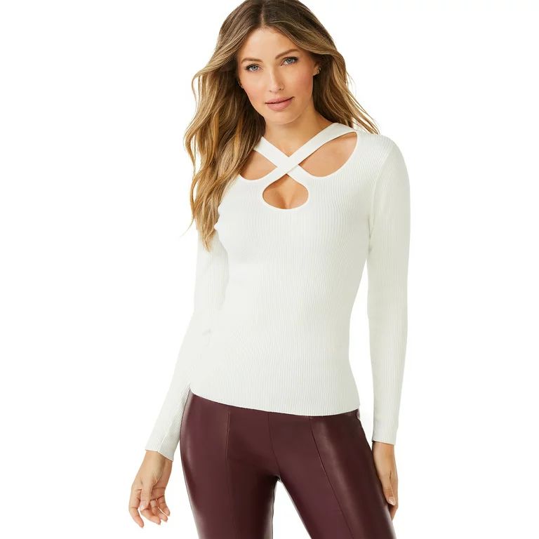 Sofia Jeans by Sofia Vergara Women's Crisscross Sweater | Walmart (US)